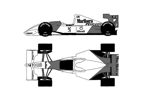 Download drawing McLaren MP4/9 F1 OW 1994 in ai pdf png svg formats